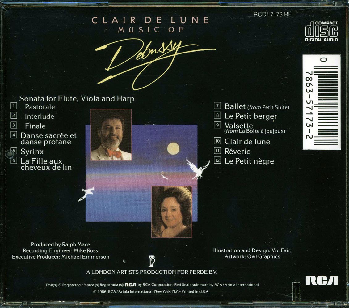 James Galway, Marisa Robles, Calire De Lune - Clair De Lune: Music Of Debussy CD 078635717327