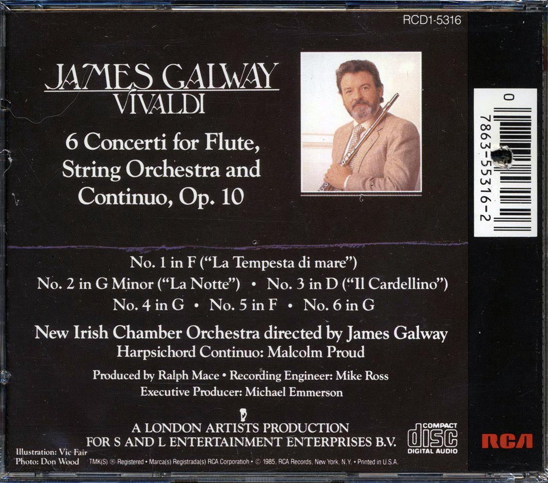 James Galway, Vivaldi - 6 Concerti, Op 10 CD 078635531626