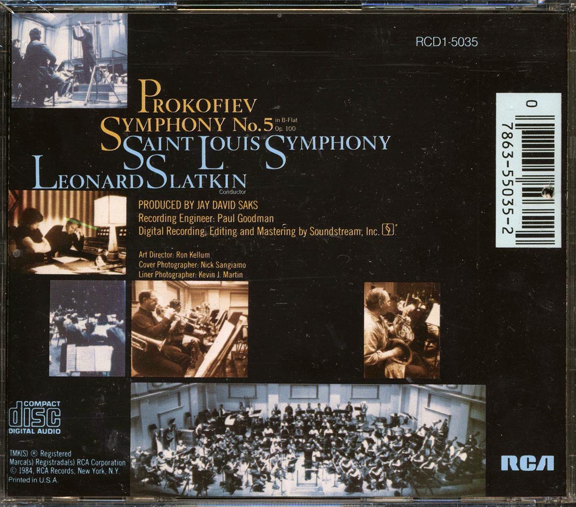 Prokofiev, Leonard Slatkin, Saint Louis Symphony - Prokofiev Symphony No 5 CD 078635503524